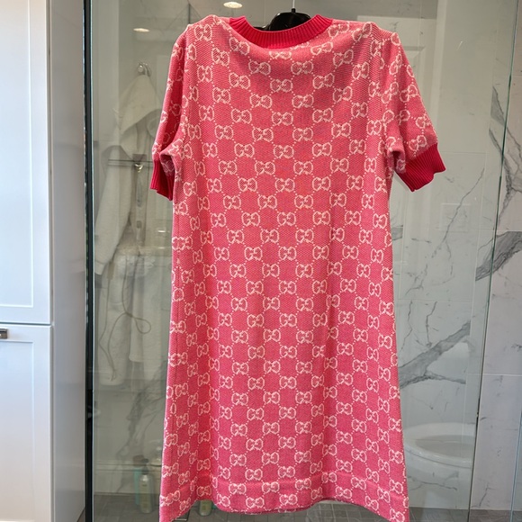 Gucci Jacquard GG Knit Pink Dress - Picture 2 of 5